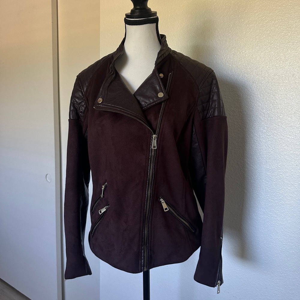 H&M Women's Biker Jacket - Dark Plum